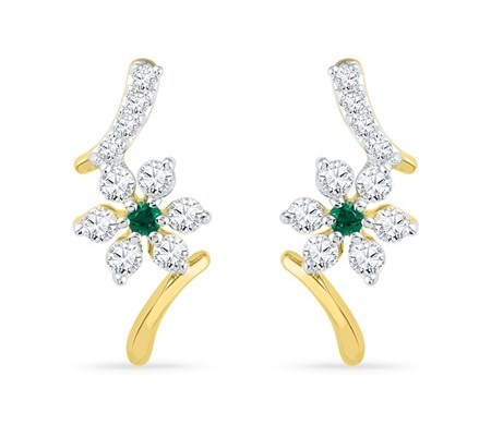 Diamond and gold earrings