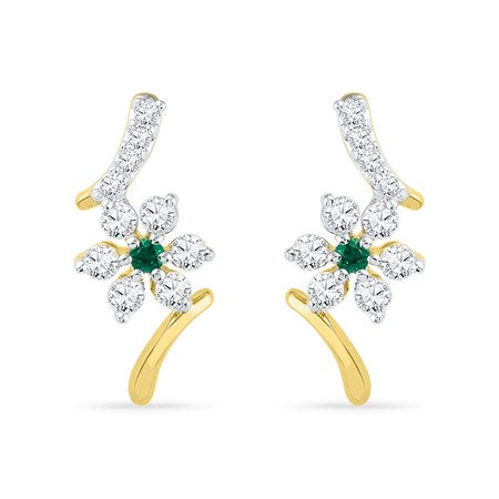 Diamond and gold earrings
