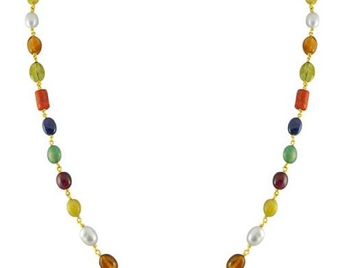 Gold chain with precious stones