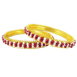 jpearls maroon pearl bangles