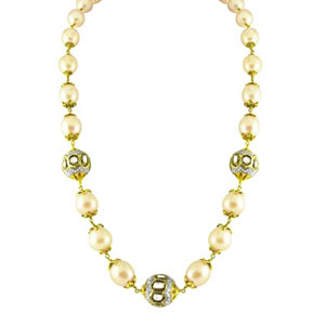 Jpearls South Sea Pearl Gold Chain With Victoriean Balls