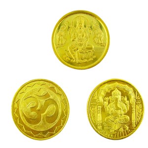 Gold coins Lakshmi and Ganesha