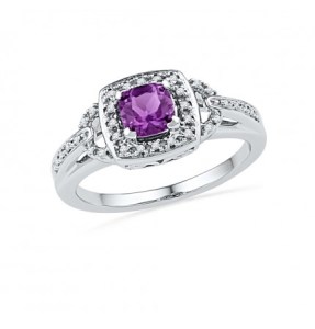 Amethyst and diamond ring
